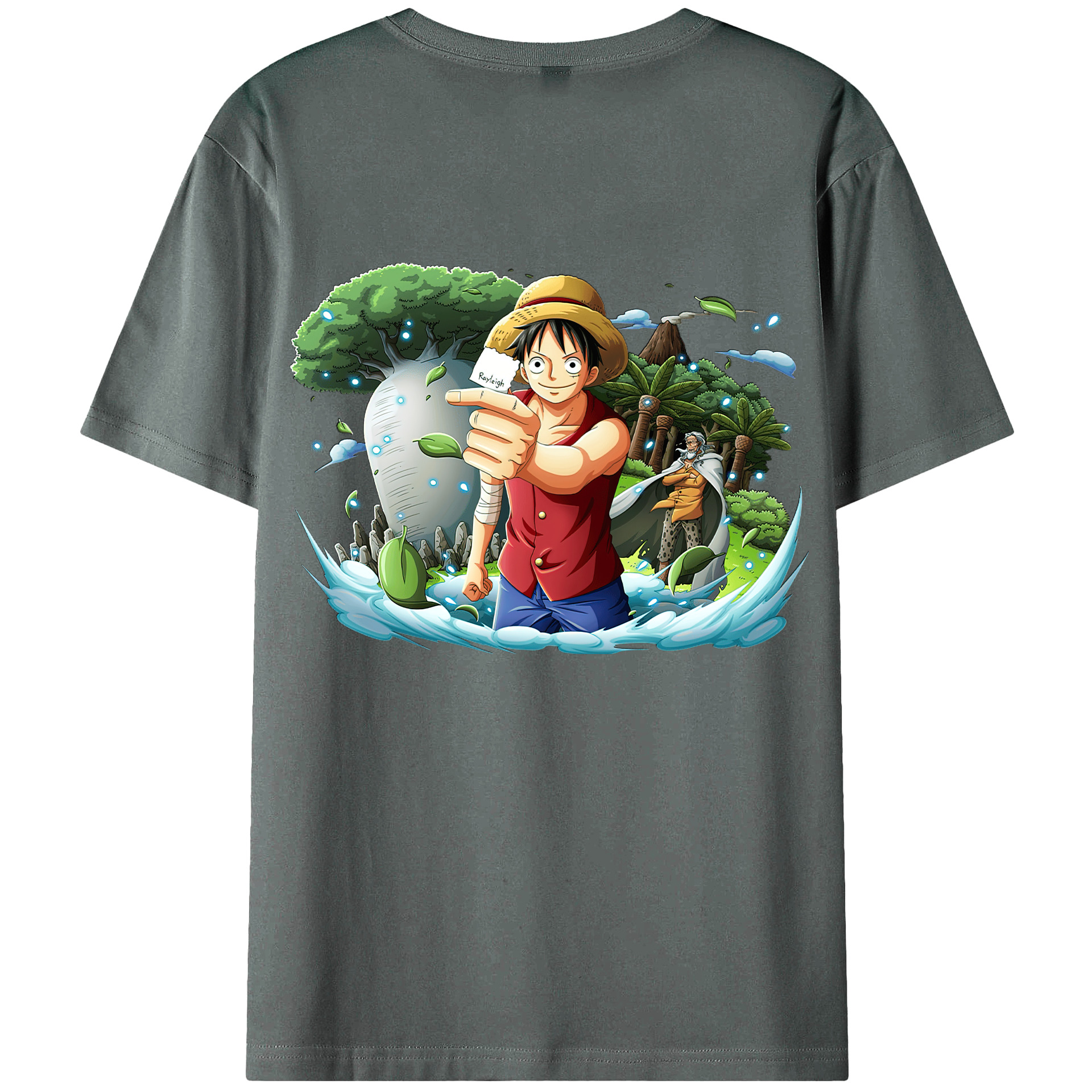 ワンピース モンキー・D・ルフィ ONE PIECE Monkey D. Luffy 綿100％半袖Tシャツ（背面プリント）